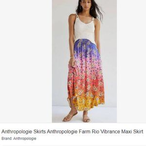 Farm Rio (for Anthropologie) Vibrance Maxi Skirt Size S